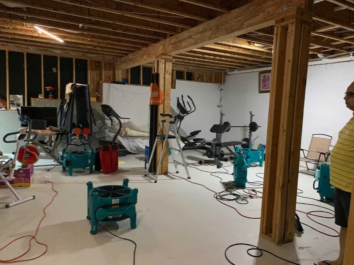 Basement drying equipment setup for Odor Removal & Deodorization in West Haven-Sylvan
